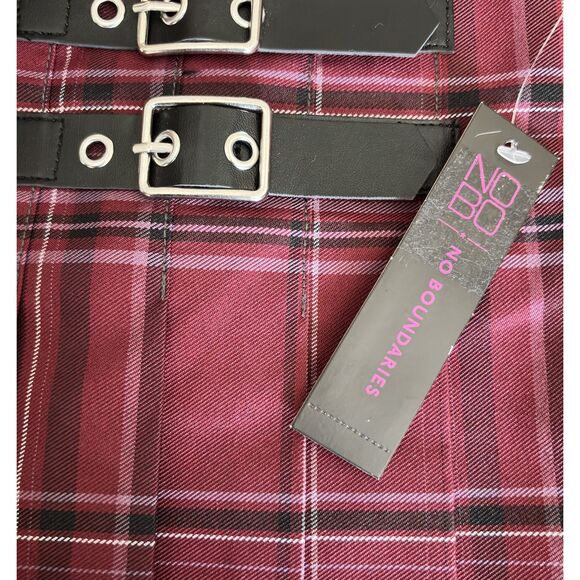 NOBO Multi Plaid Pleated School Girl Mini Skirt Junior Size XL 15-17 #L - Picture 3 of 7